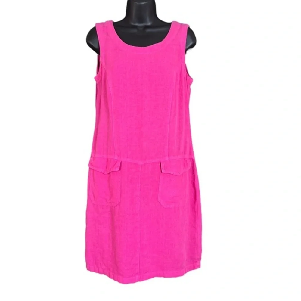 Boston Proper 100% Linen Pink Sleeveless Sheath Cargo Dress Women's Size XS - Picture 1 of 8